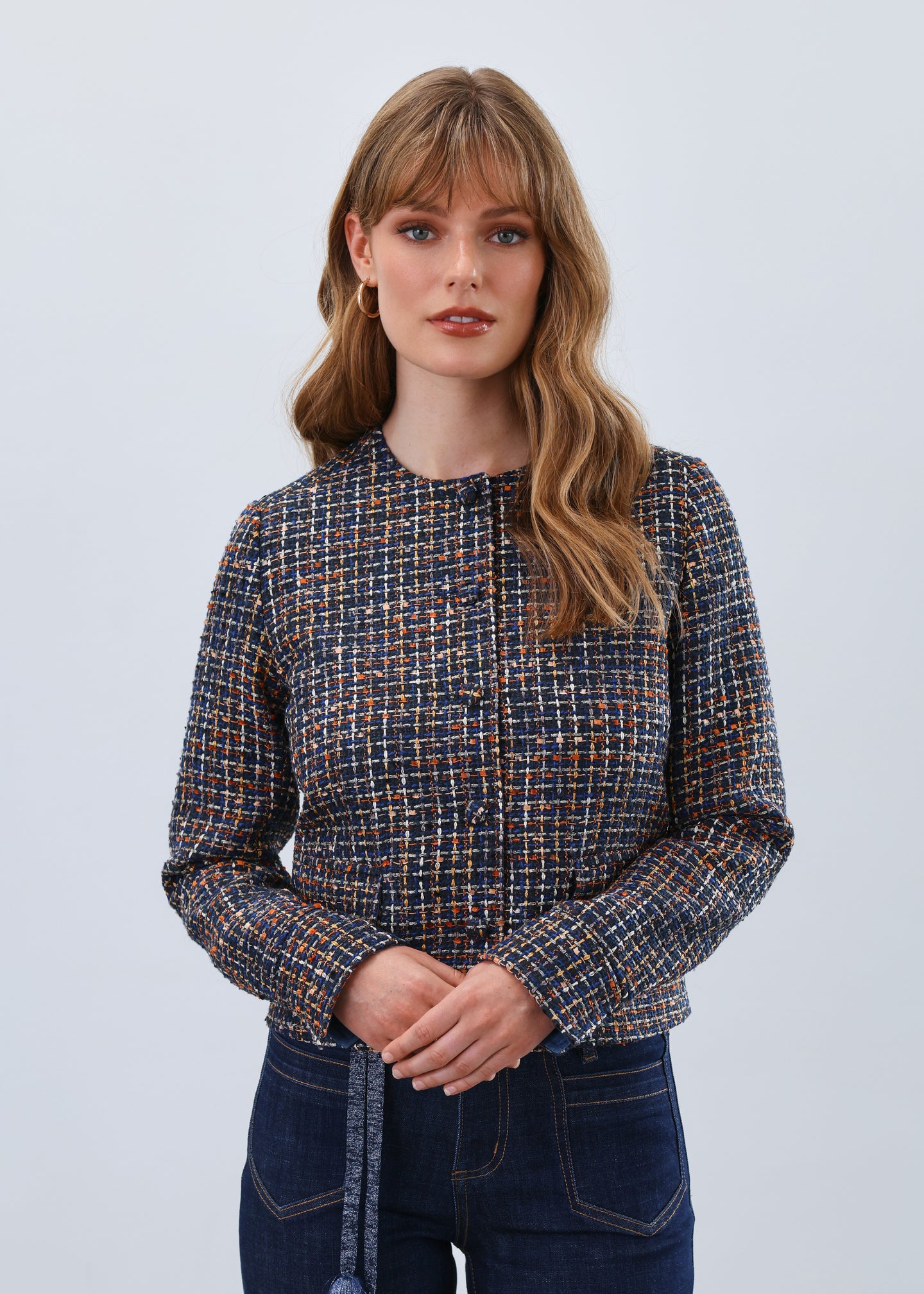 French Dressing Jeans - Colarless Tweed Jacket - SALE