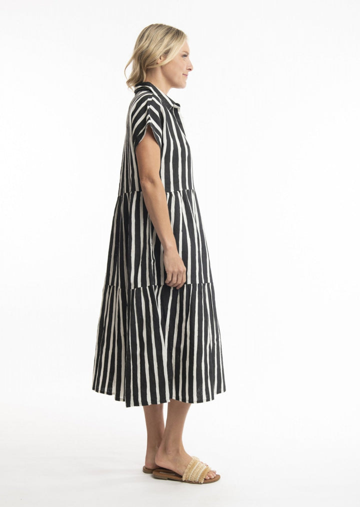 Orientique - Striped Linen Dress