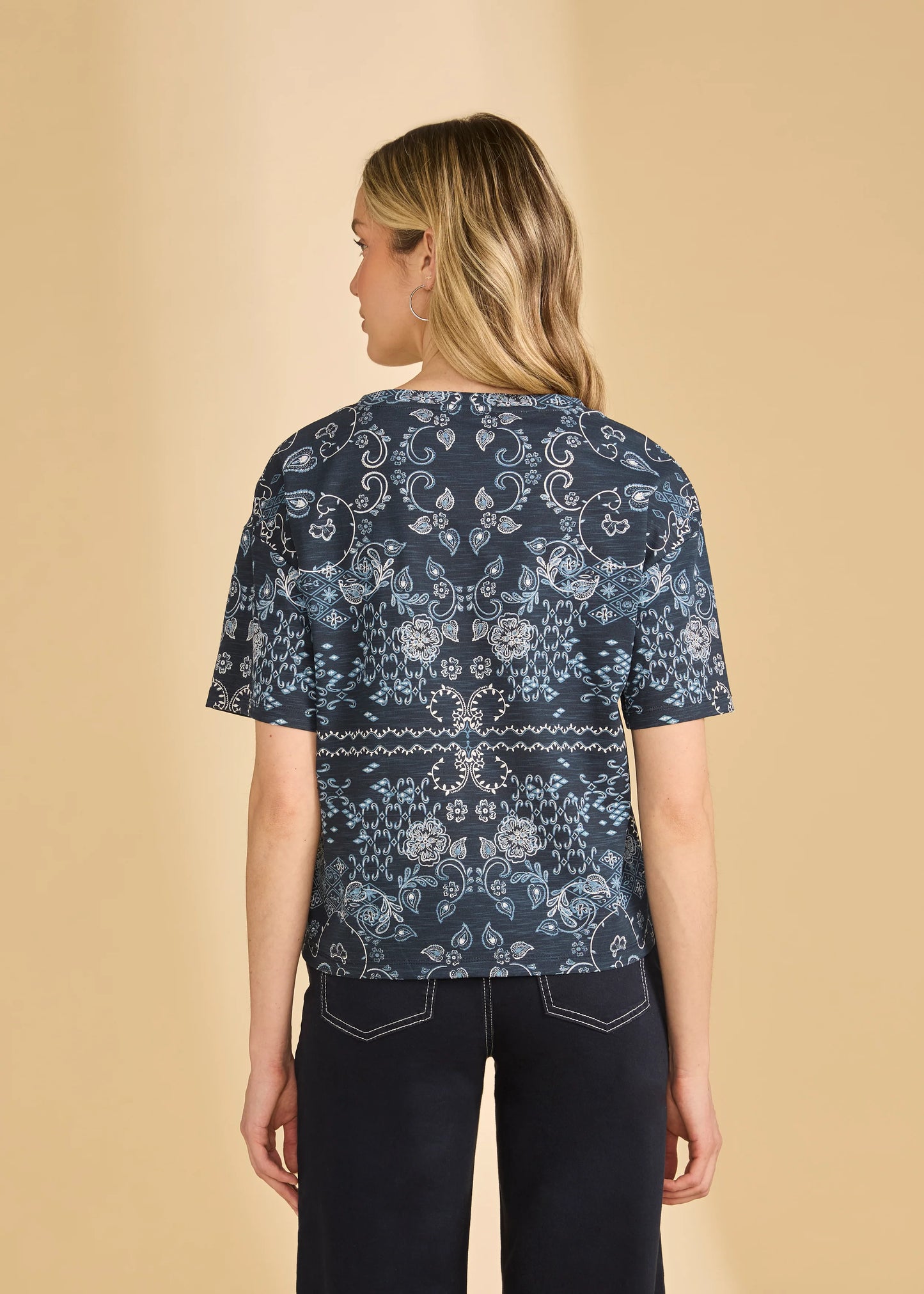 BLUE POLYNESIA BLOCK PRINT