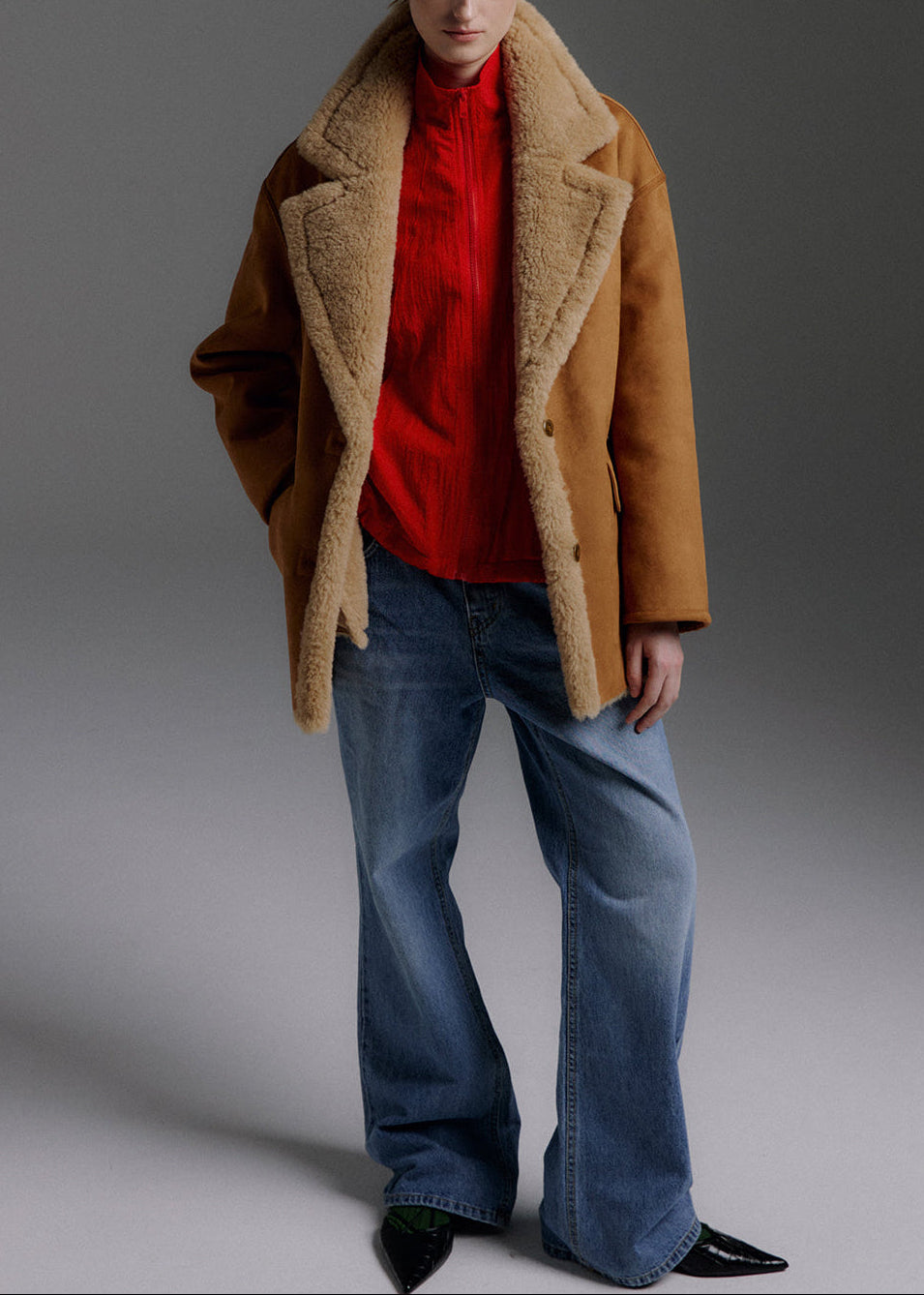 MoliOlli - Ami Faux Suede Shearling Jacket