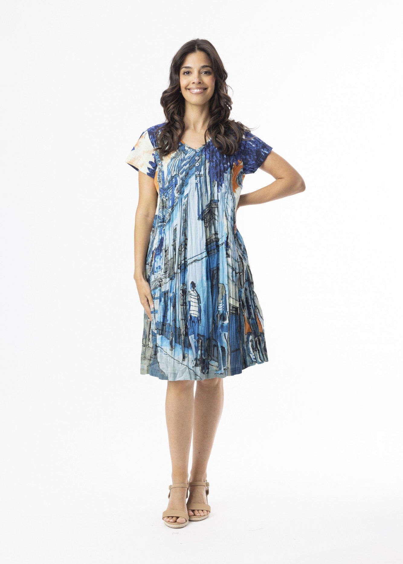 Orientique - Printed Cotton Easy Fit Dress