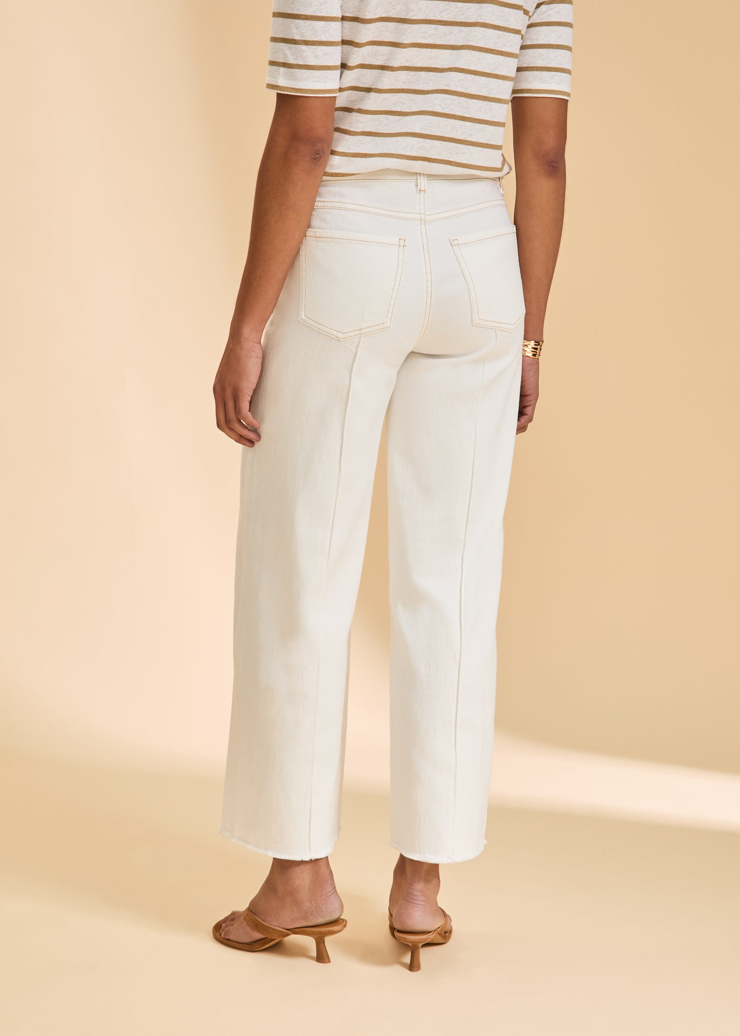 French Dressing Jeans - Olivia Wide Ankle Denim Pant - Ivory