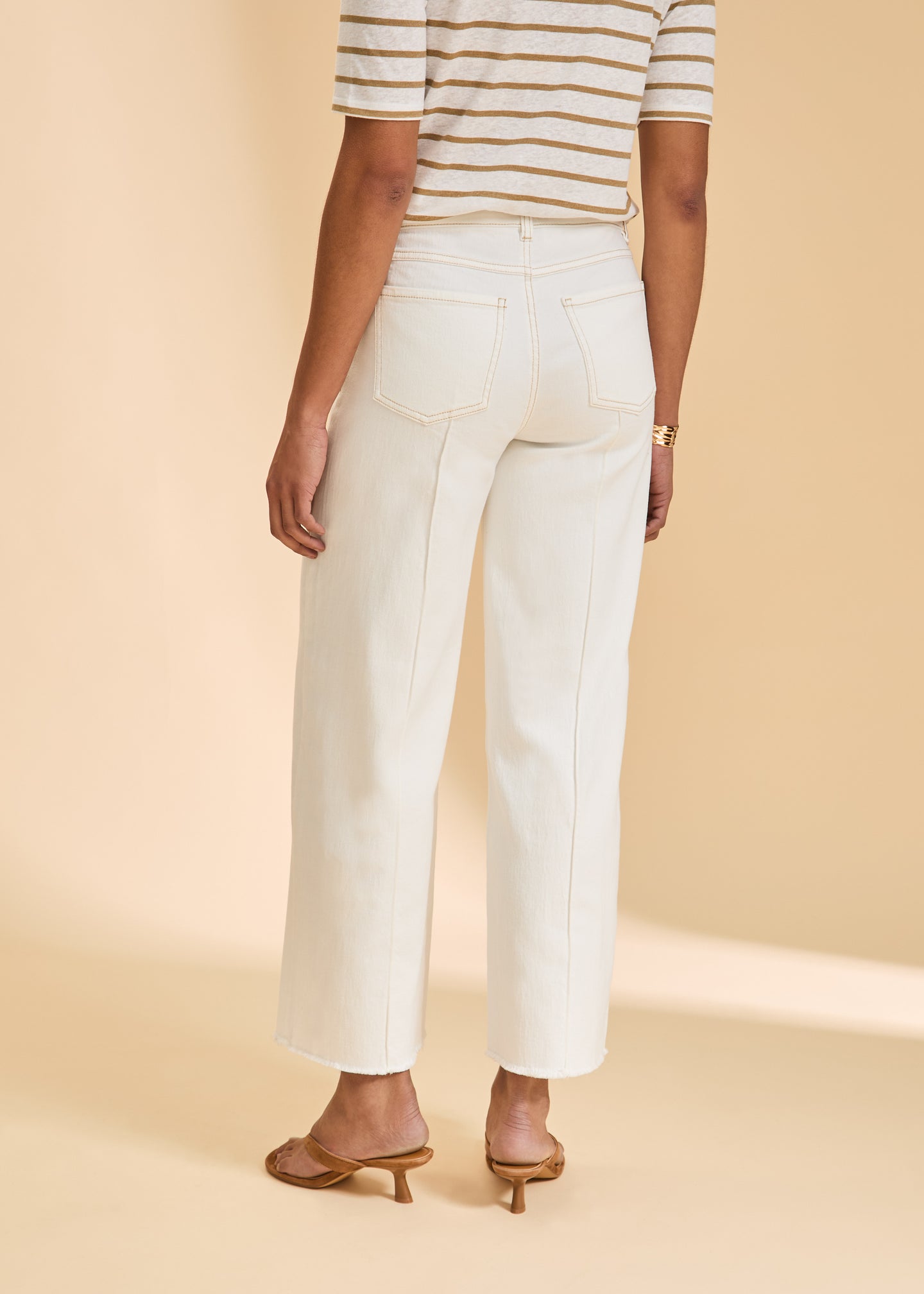 French Dressing Jeans - Olivia Wide Ankle Denim Pant - Ivory