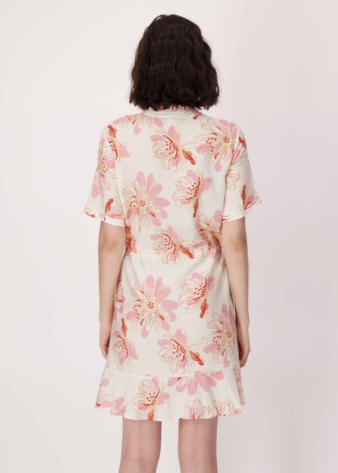 Spanner - Coral Belle Floral Hem Flounce Dress - SALE
