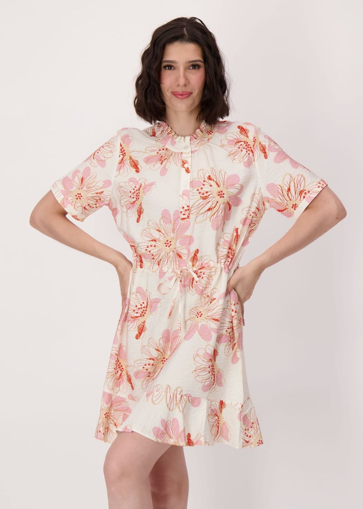 Spanner - Coral Belle Floral Hem Flounce Dress - SALE