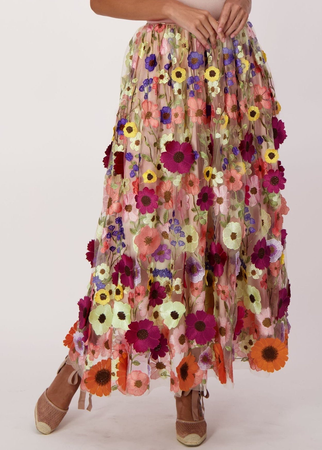 Spanner - Floral Applique Tulle Skirt - SALE