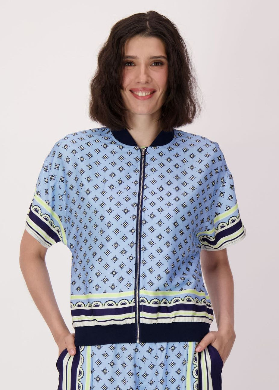 Spanner - Scarf Print Short Sleeve Bomber Jacket - SALE