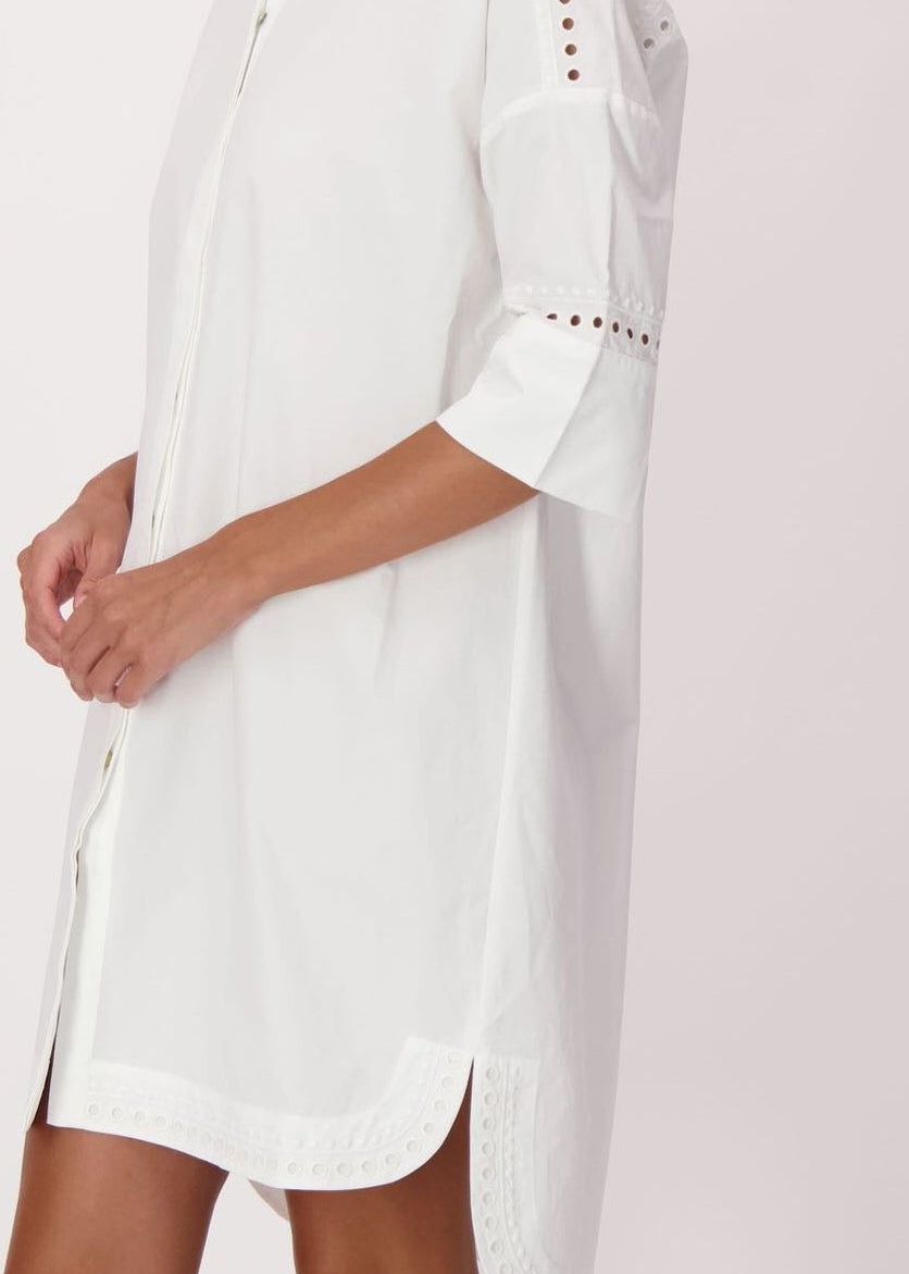 Spanner - Palm Embroidered Cotton Shirt Dress - SALE