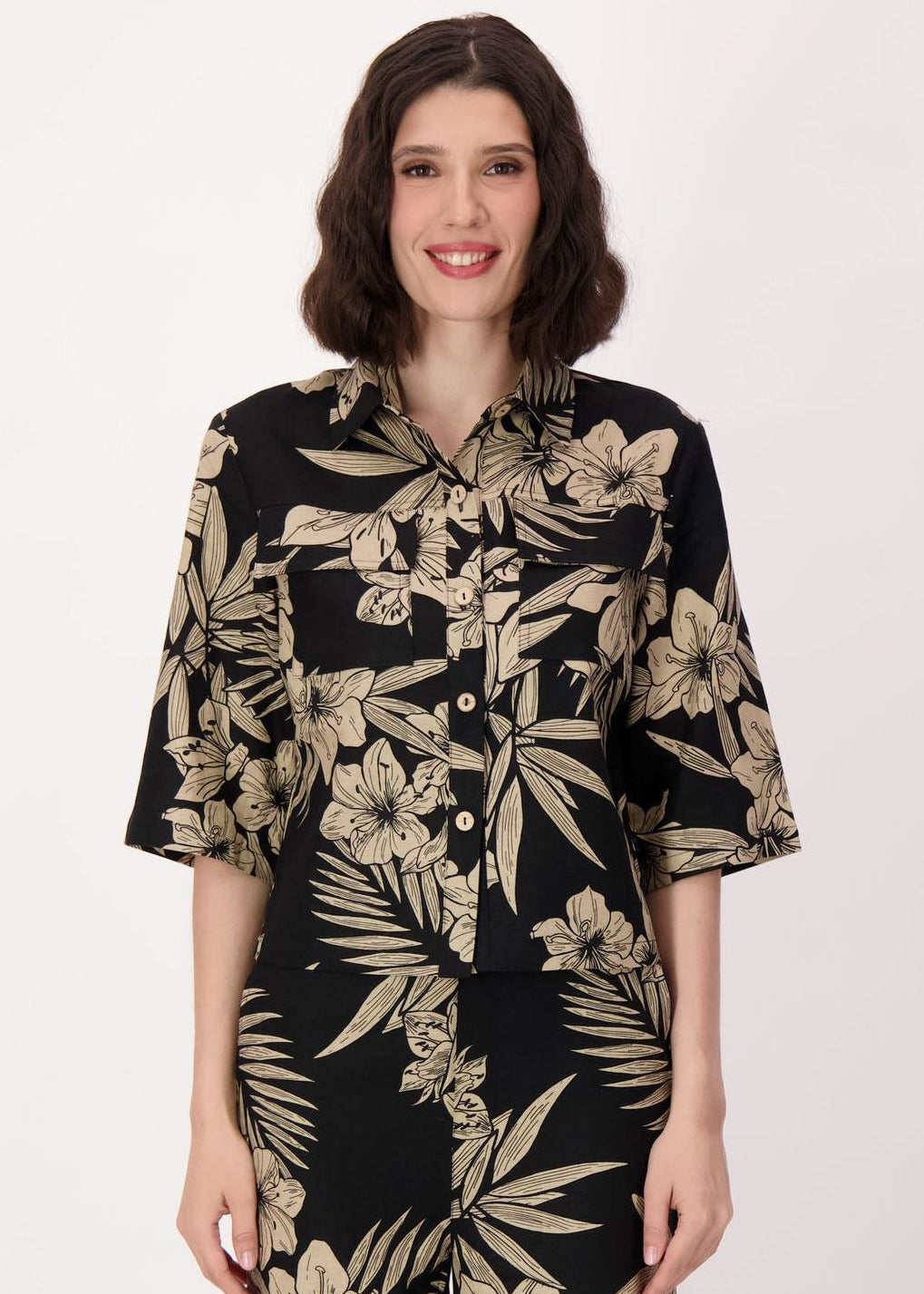 Spanner - Natural Floral Linen-Blend Shirt - SALE