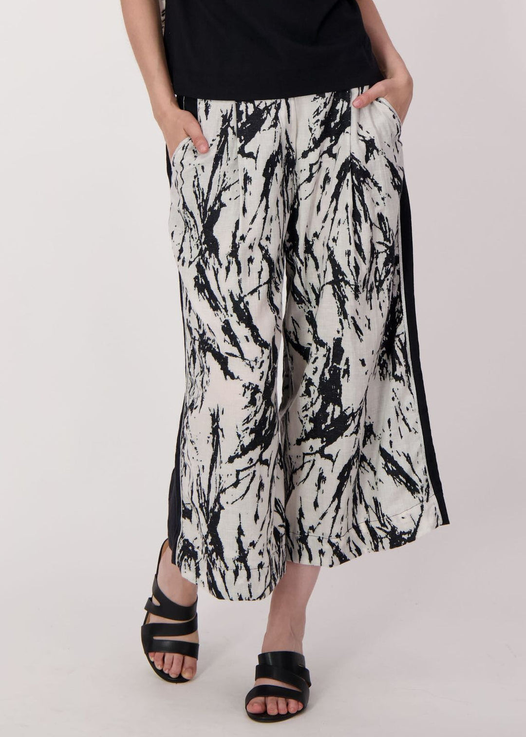 Spanner - Jacquard Cotton-Linen Pant With Solid Back Panel