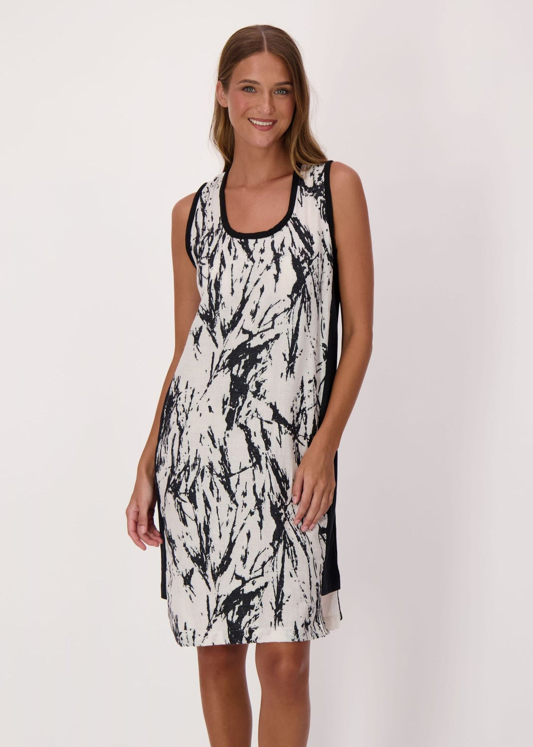 Spanner - Jacquard Cotton-Linen Dress With Solid Side Panel