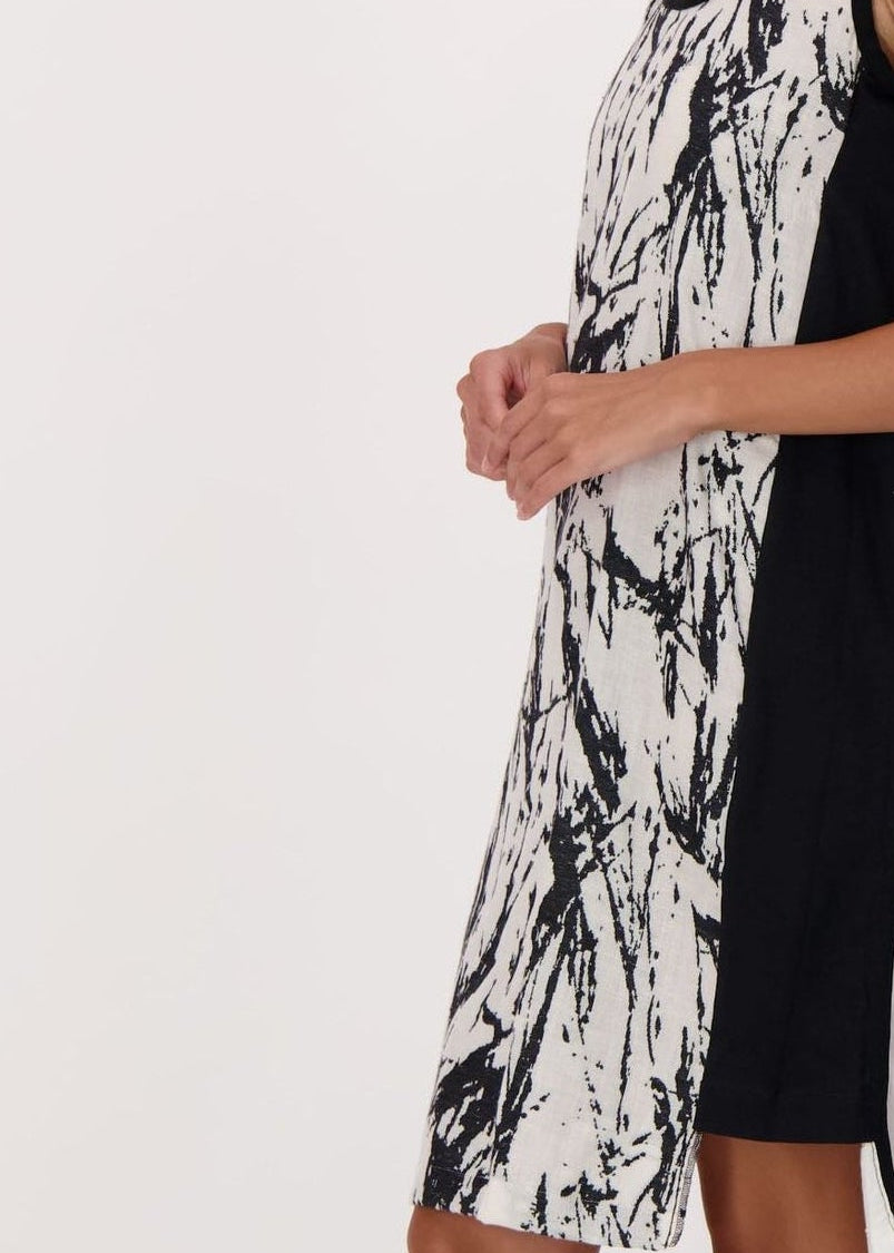 Spanner - Jacquard Cotton-Linen Dress With Solid Side Panel - SALE