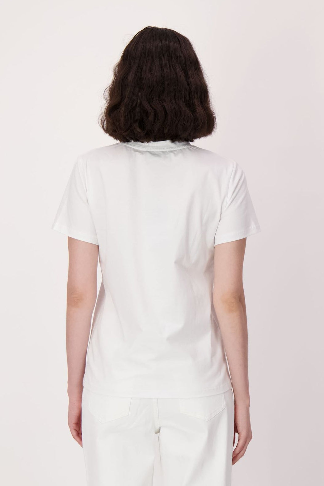Spanner - White Flower Applique Cotton T-Shirt - SALE