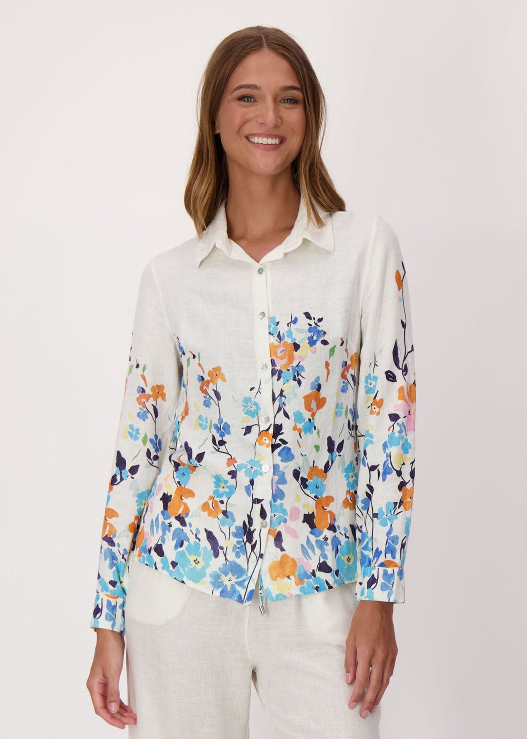 Spanner - Climbing Floral Linen-Blend Shirt