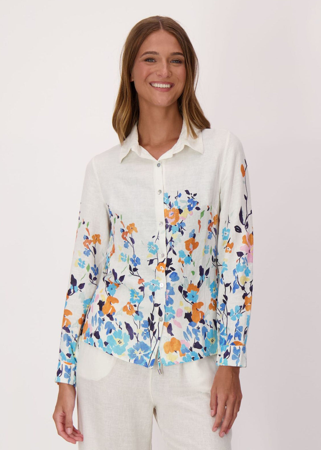 Spanner - Climbing Floral Linen-Blend Shirt