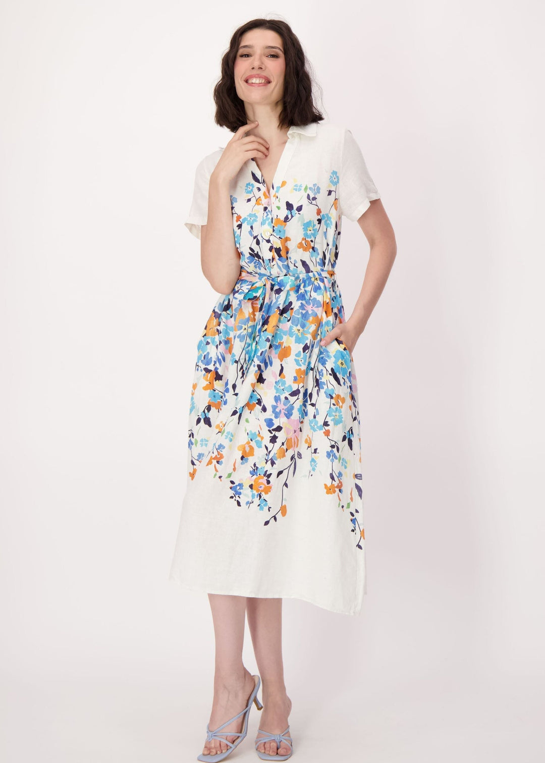 Spanner - Climbing Floral Linen-Blend Dress