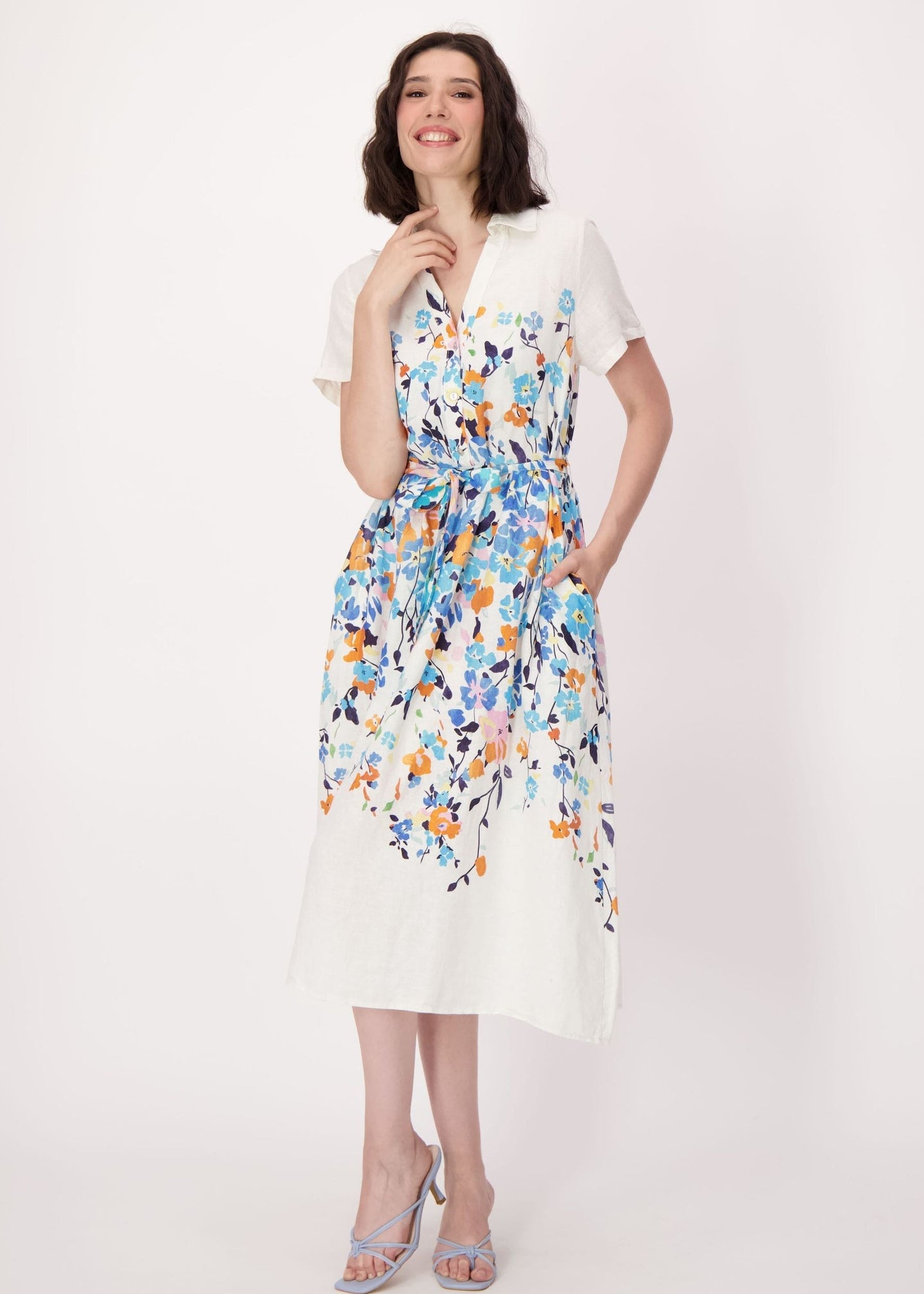 Spanner - Climbing Floral Linen-Blend Dress