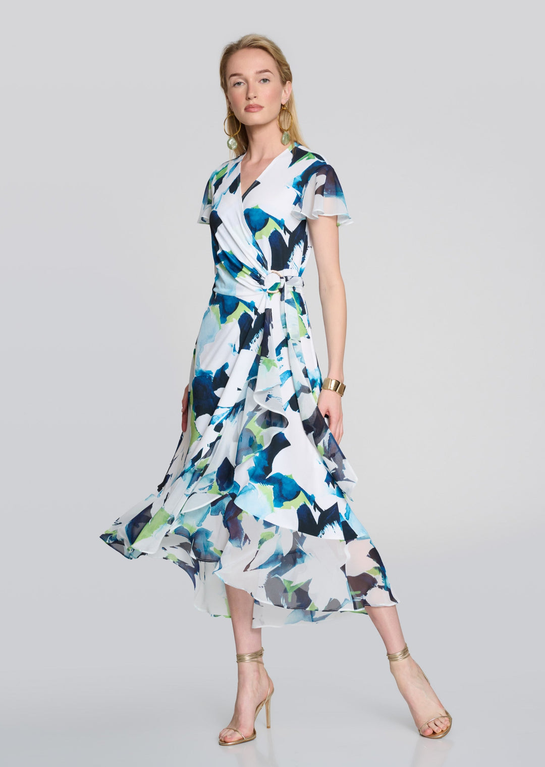 Joseph Ribkoff - Silky Chiffon Floral Wrap Dress