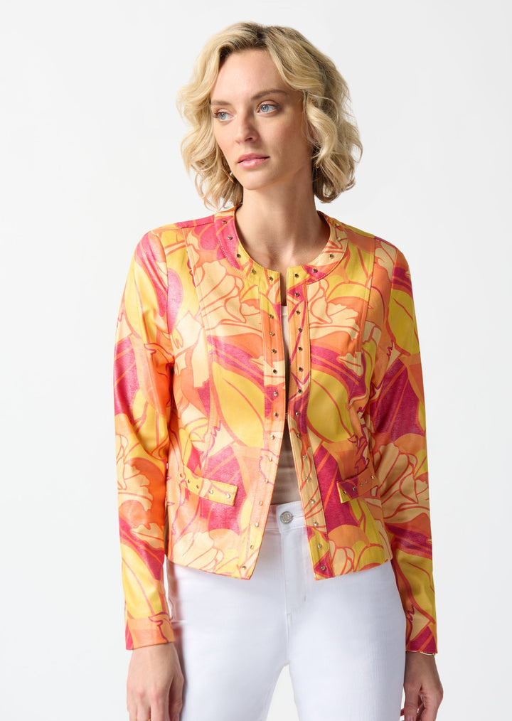 Joseph Ribkoff - Suede Floral Fitted Jacket