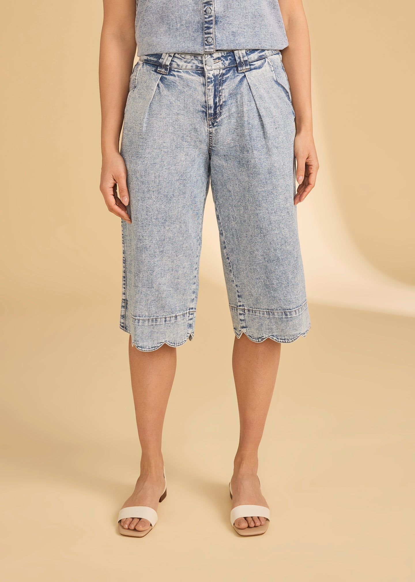 French Dressing Jeans - Olivia Wide Leg Scalloped Gaucho