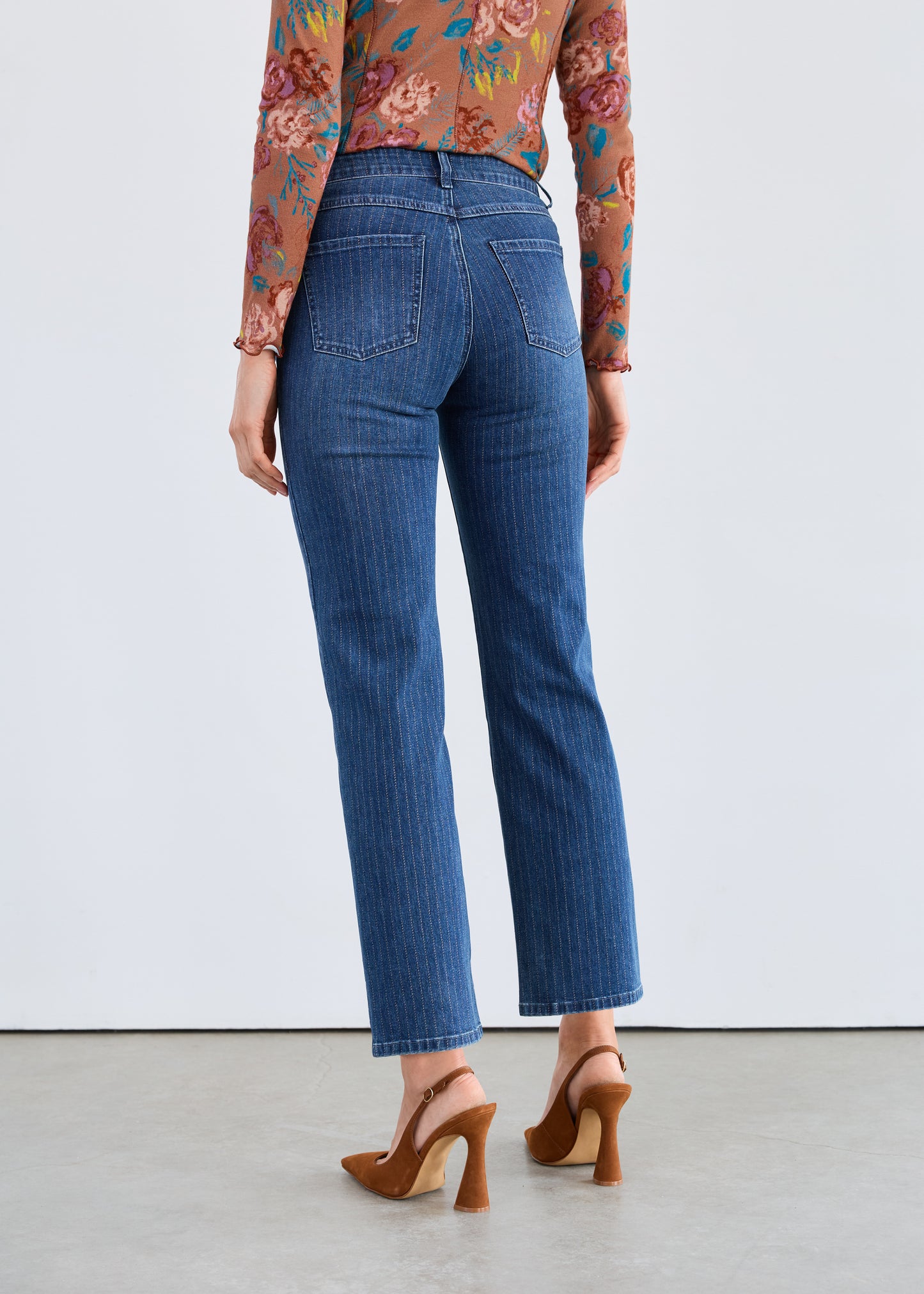 French Dressing Jeans - Olivia Pinstripe Straight Ankle Denim - SALE