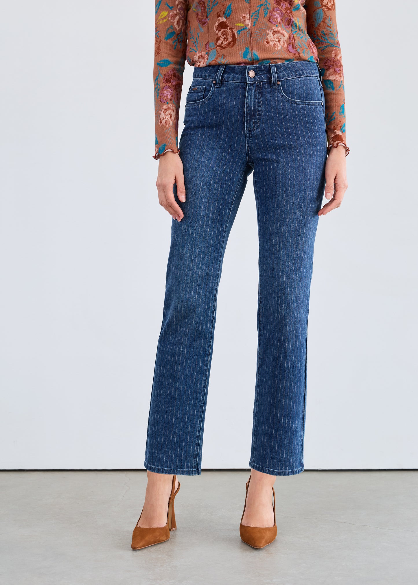 French Dressing Jeans - Olivia Pinstripe Straight Ankle Denim - SALE