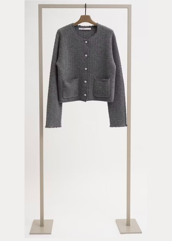 Herzen's - Wool Cashmere Button Front Two Pocket Cardigan - SALE