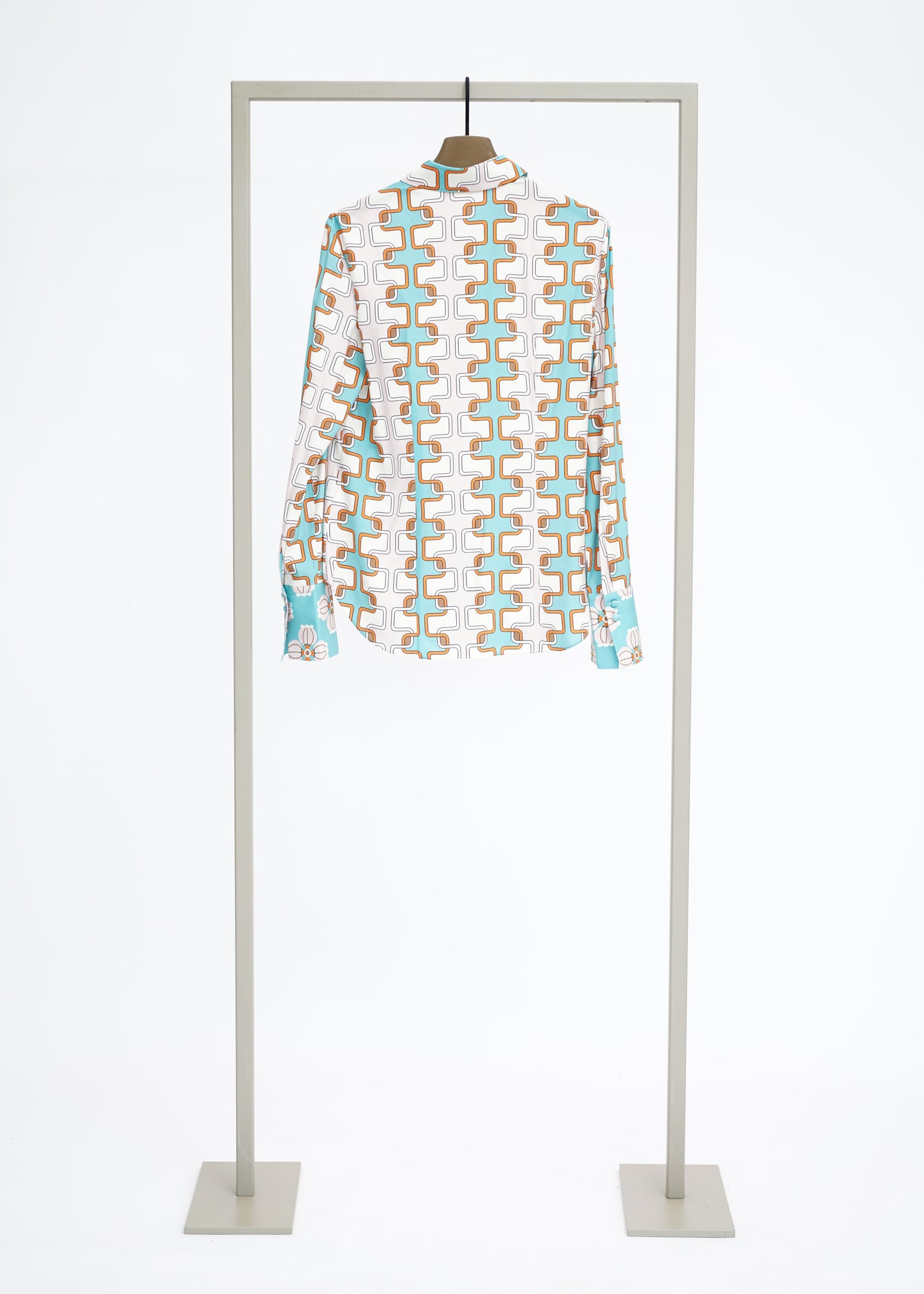 Herzen's - Silk Modern Tile Print Blouse