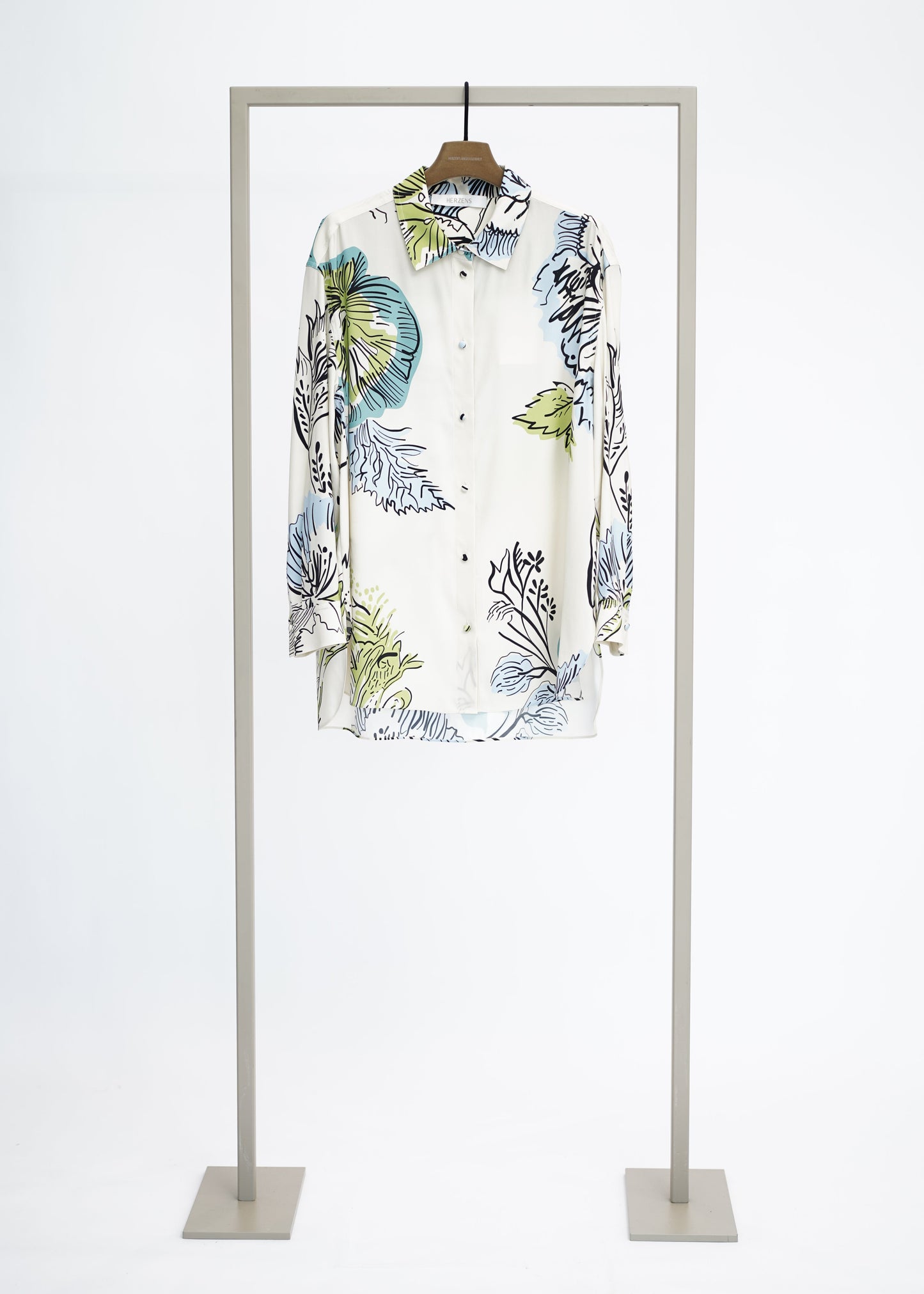 Herzen's - Silk Spaced Luscious Fern Floral Blouse