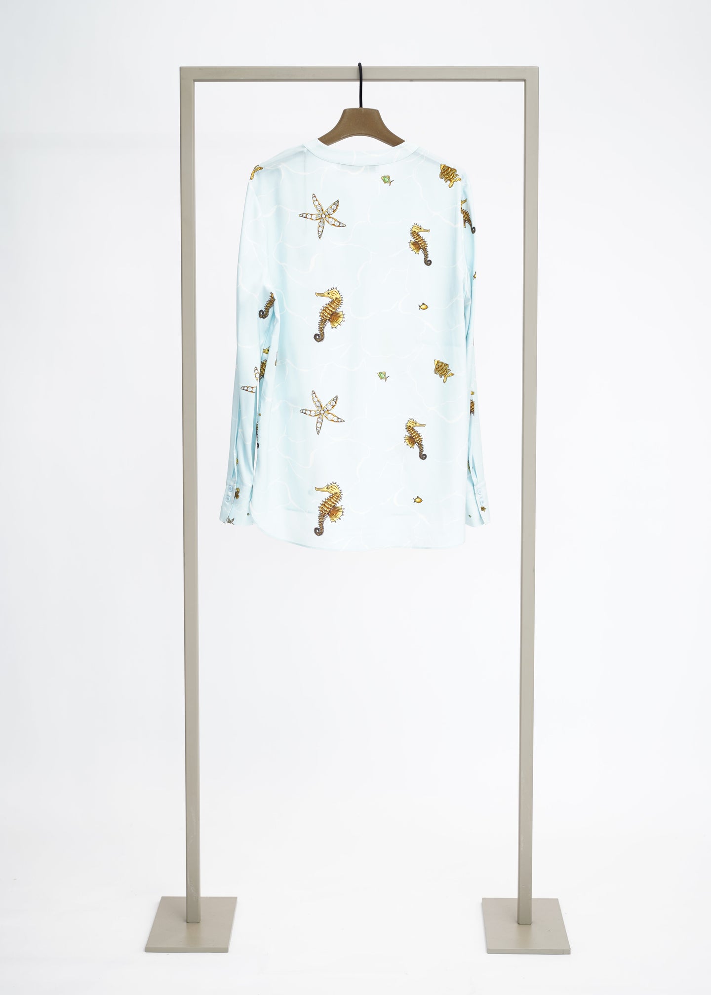 Herzen's - Silk Shellfish Seahorse Print Blouse