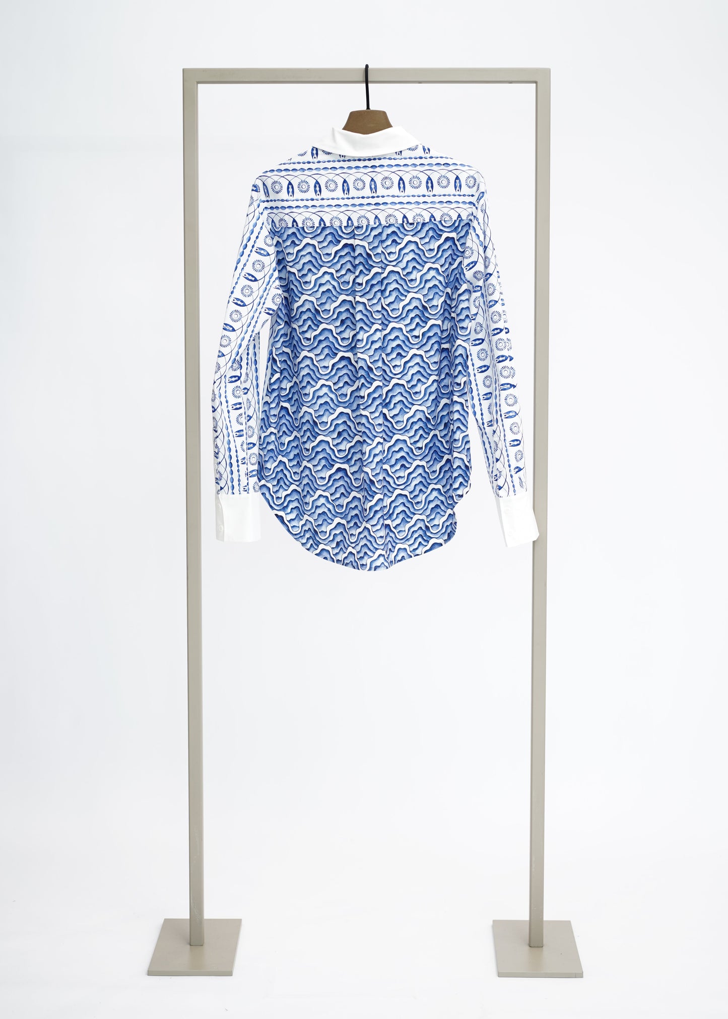 Herzen’s - Cotton Mosaic Wave Pattern Blouse