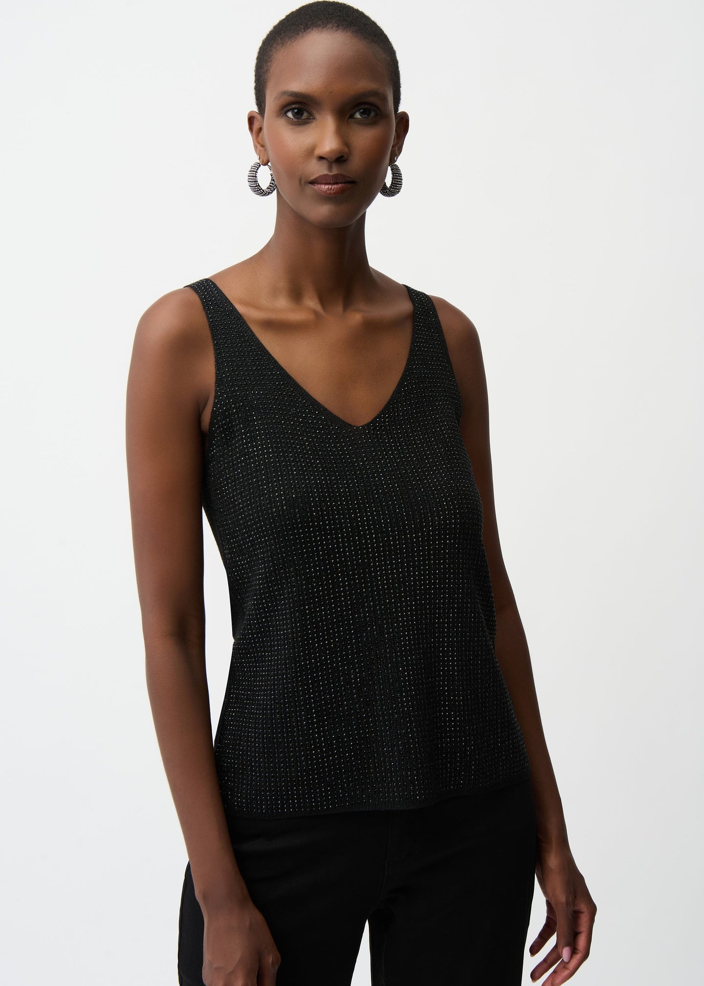 Joseph Ribkoff - Metallic Knitted Camisole with Rhinestones