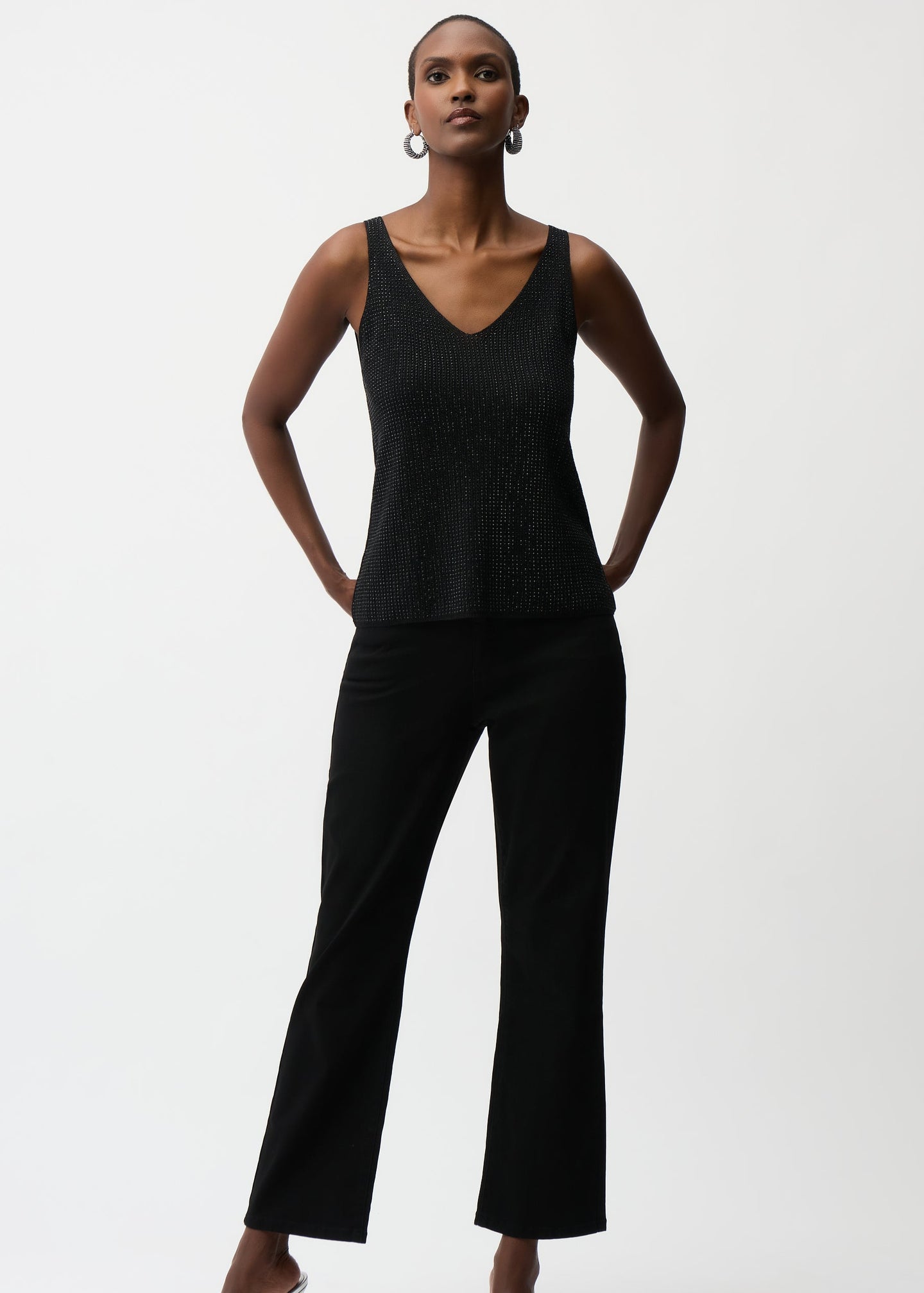 Joseph Ribkoff - Metallic Knitted Camisole with Rhinestones
