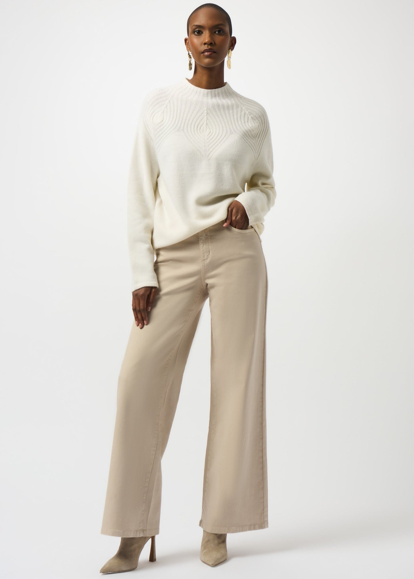 Joseph Ribkoff - Wool Blend Sweater with Placement Stitch