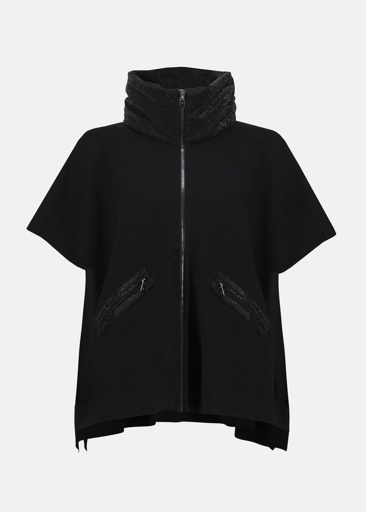 Faux Leather Trimmed Poncho Sleeve Jacket - GIFT CARD WITH PURCHASE