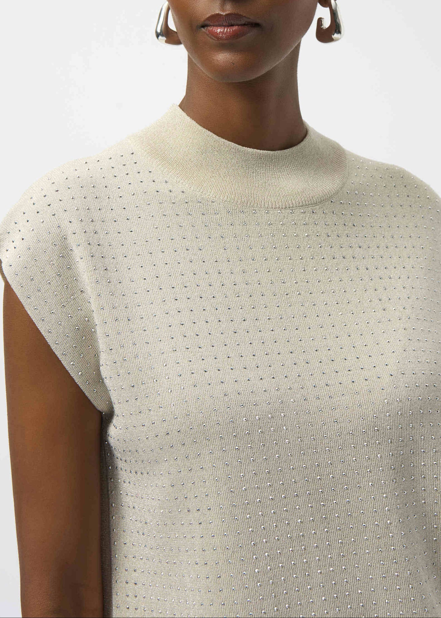 Joseph Ribkoff - Sweater Knit Sleeveless Pullover with Iron-On Detail