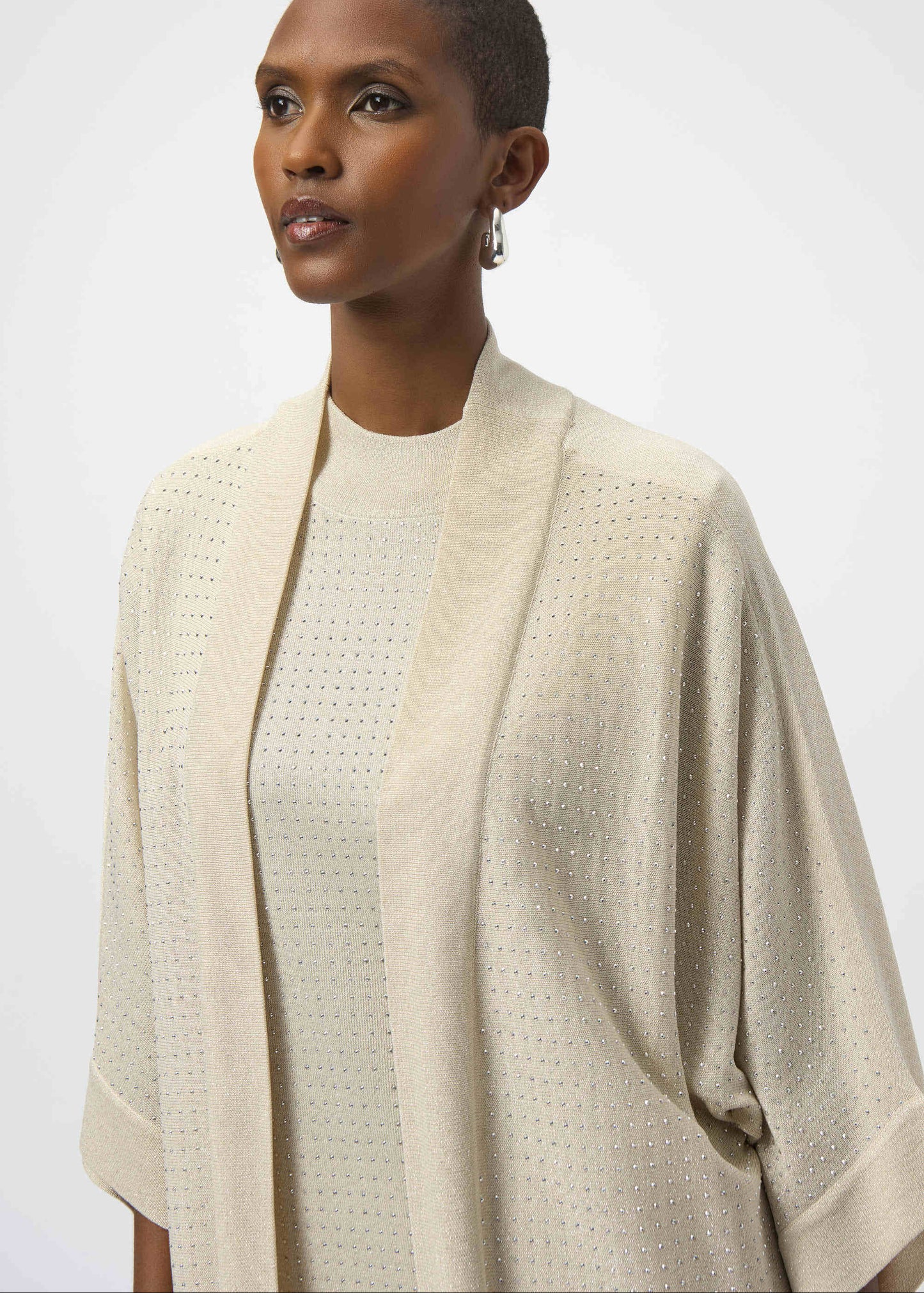 Joseph Ribkoff - Sweater Knit Cover-Up with Iron-On Detail