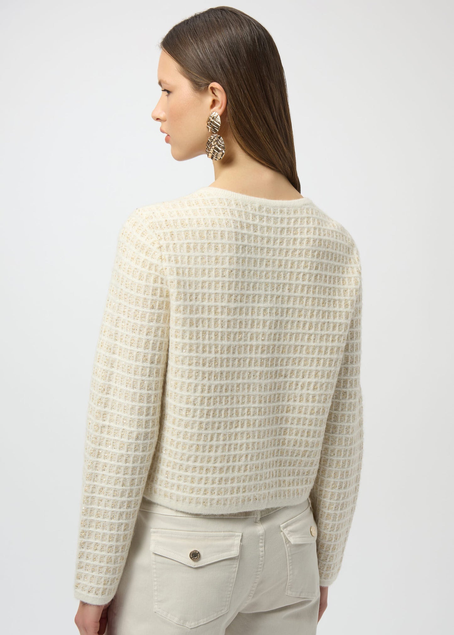 Joseph Ribkoff - Sequined Knit Cardigan with Gold Buttons