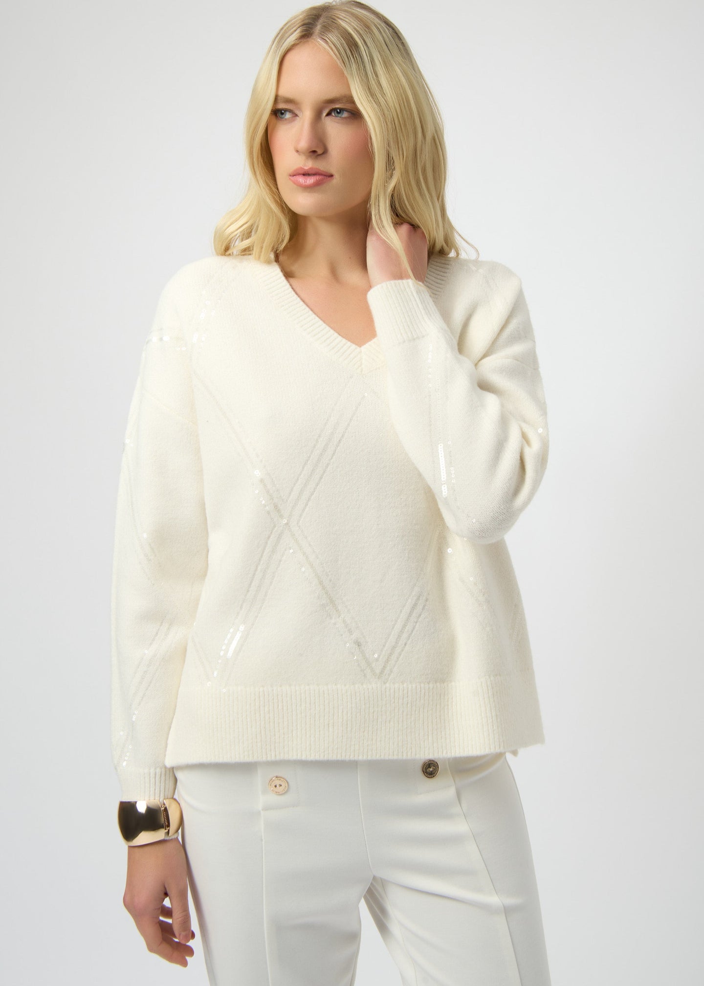 Joseph Ribkoff - Sweater Knit Pullover with Sequins