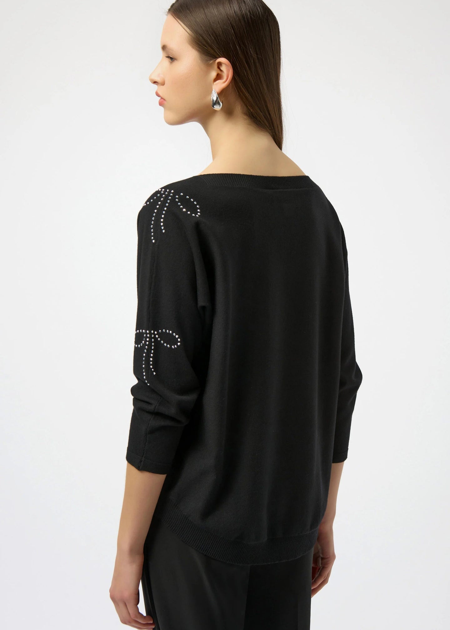 Joseph Ribkoff - Sweater Knit Pullover with Iron-On Bow Detail