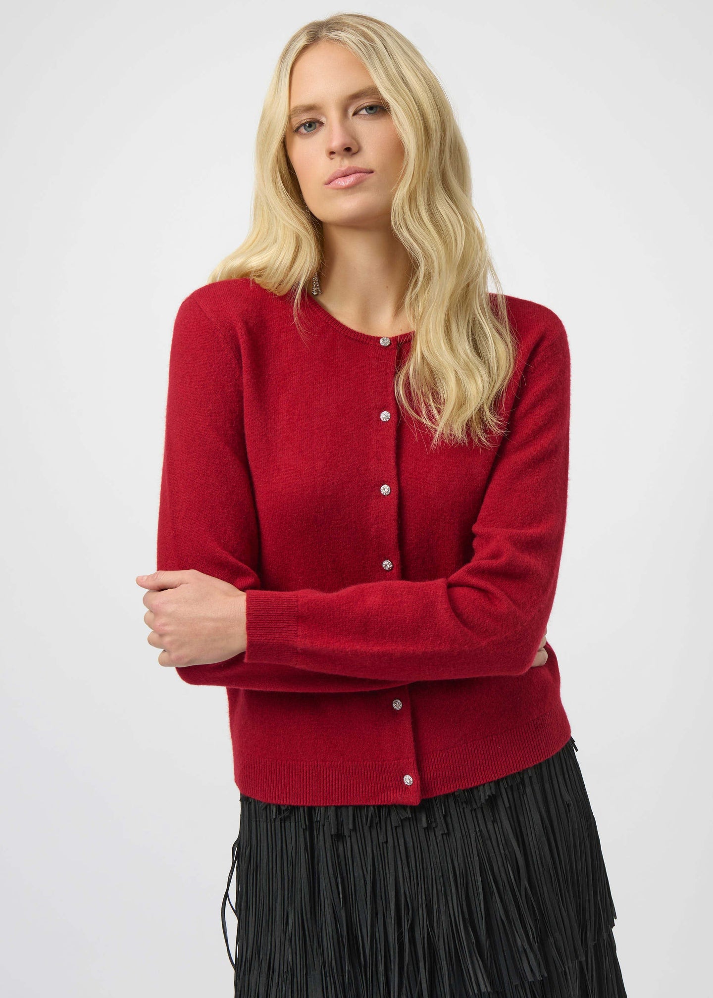 Joseph Ribkoff - Cashmere Button-Front Crew Neck Cardigan