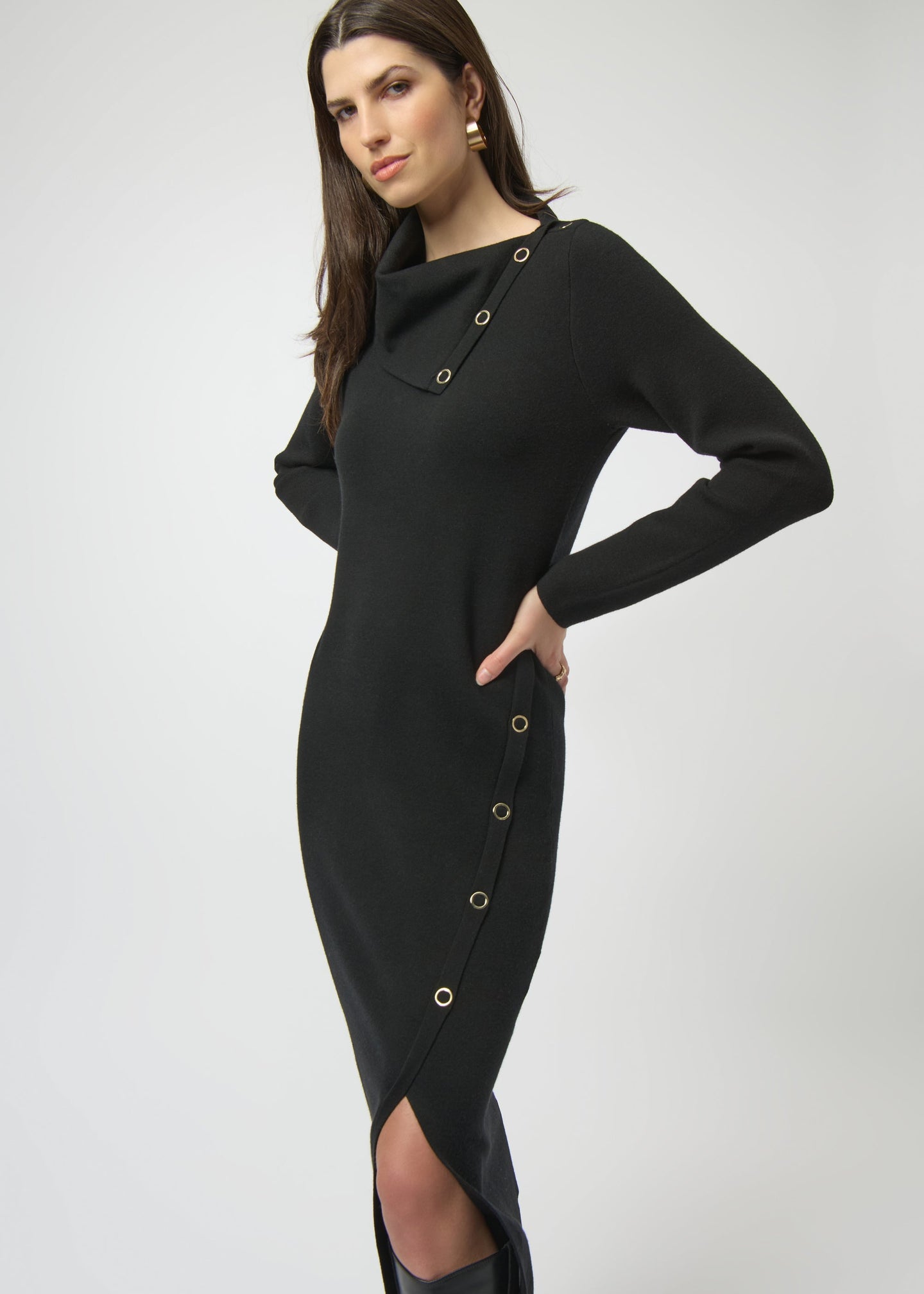 Joseph Ribkoff - Sweater Knit Sheath Dress with Eyelet Detail