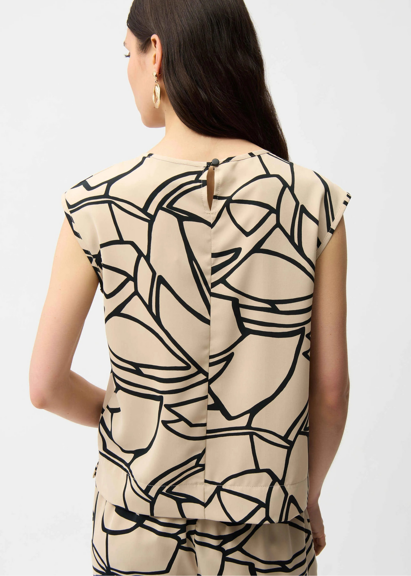 Joseph Ribkoff - Recycled Woven Abstract Print Boxy Top