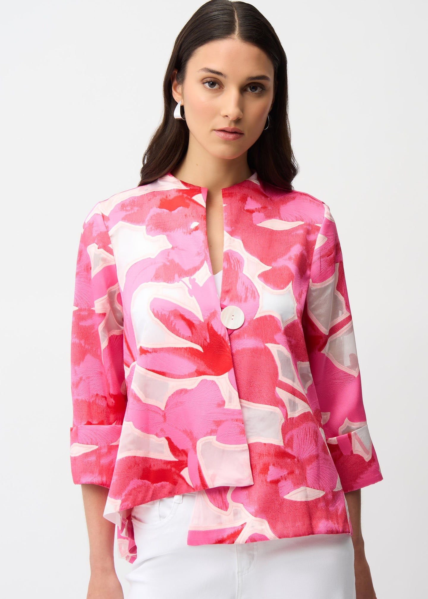 Joseph Ribkoff - Novelty Jacquard Floral Print Swing Jacket