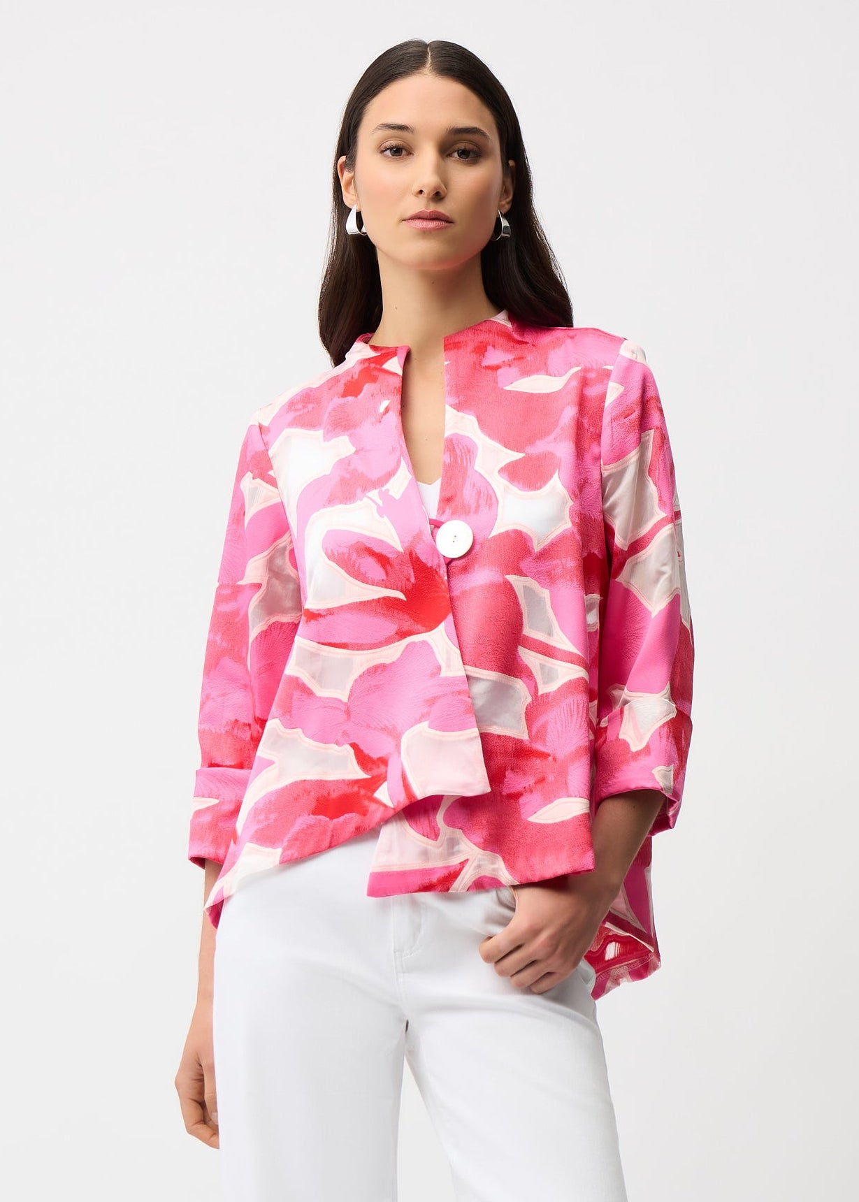Joseph Ribkoff - Novelty Jacquard Floral Print Swing Jacket