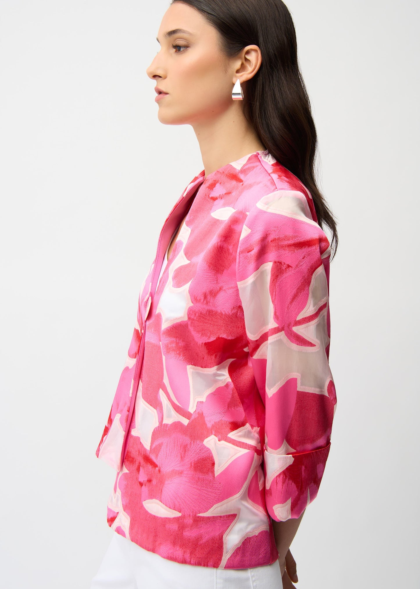 Joseph Ribkoff - Novelty Jacquard Floral Print Swing Jacket