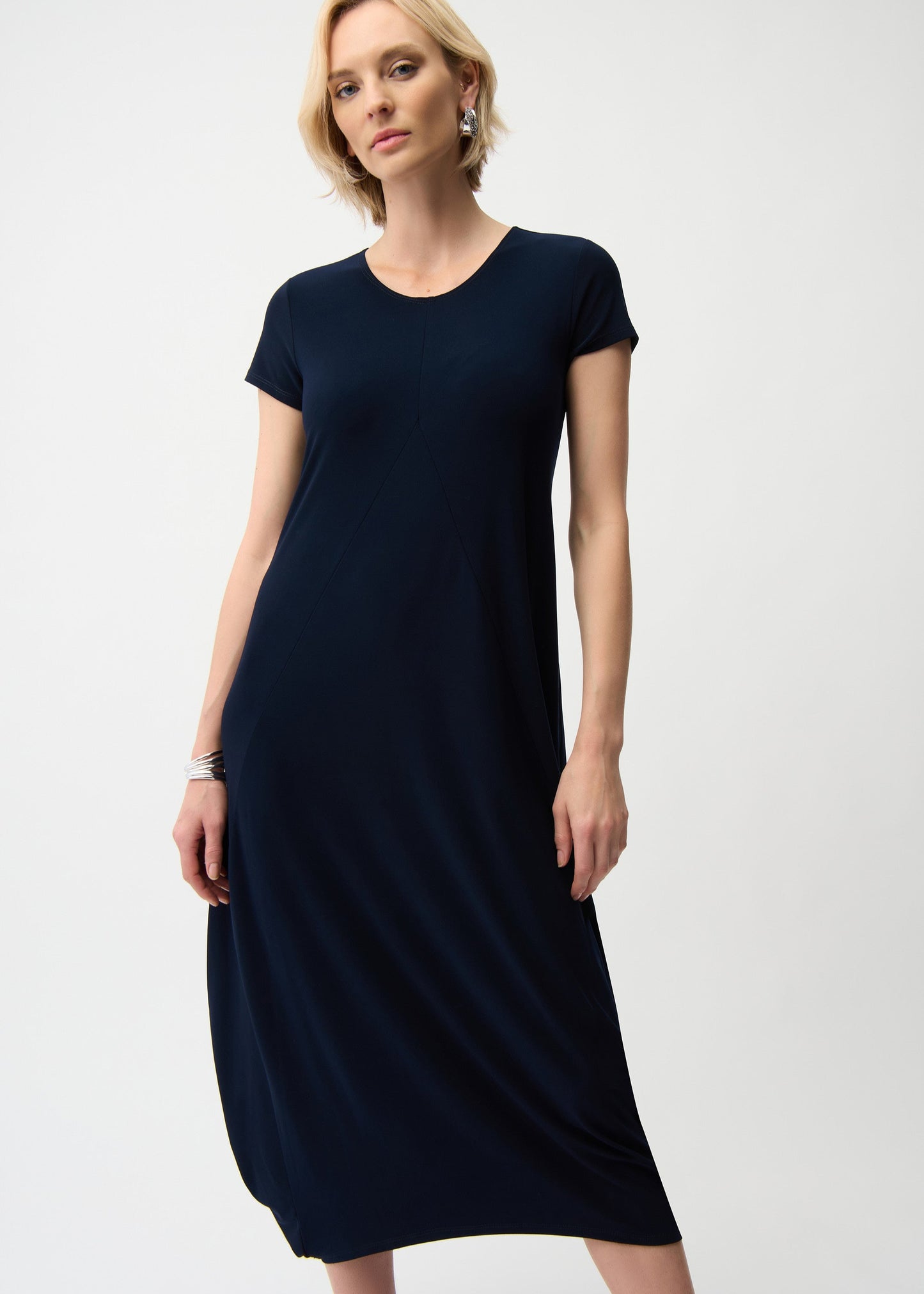 Joseph Ribkoff - Silky Knit Cocoon Dress With Scoop Neckline