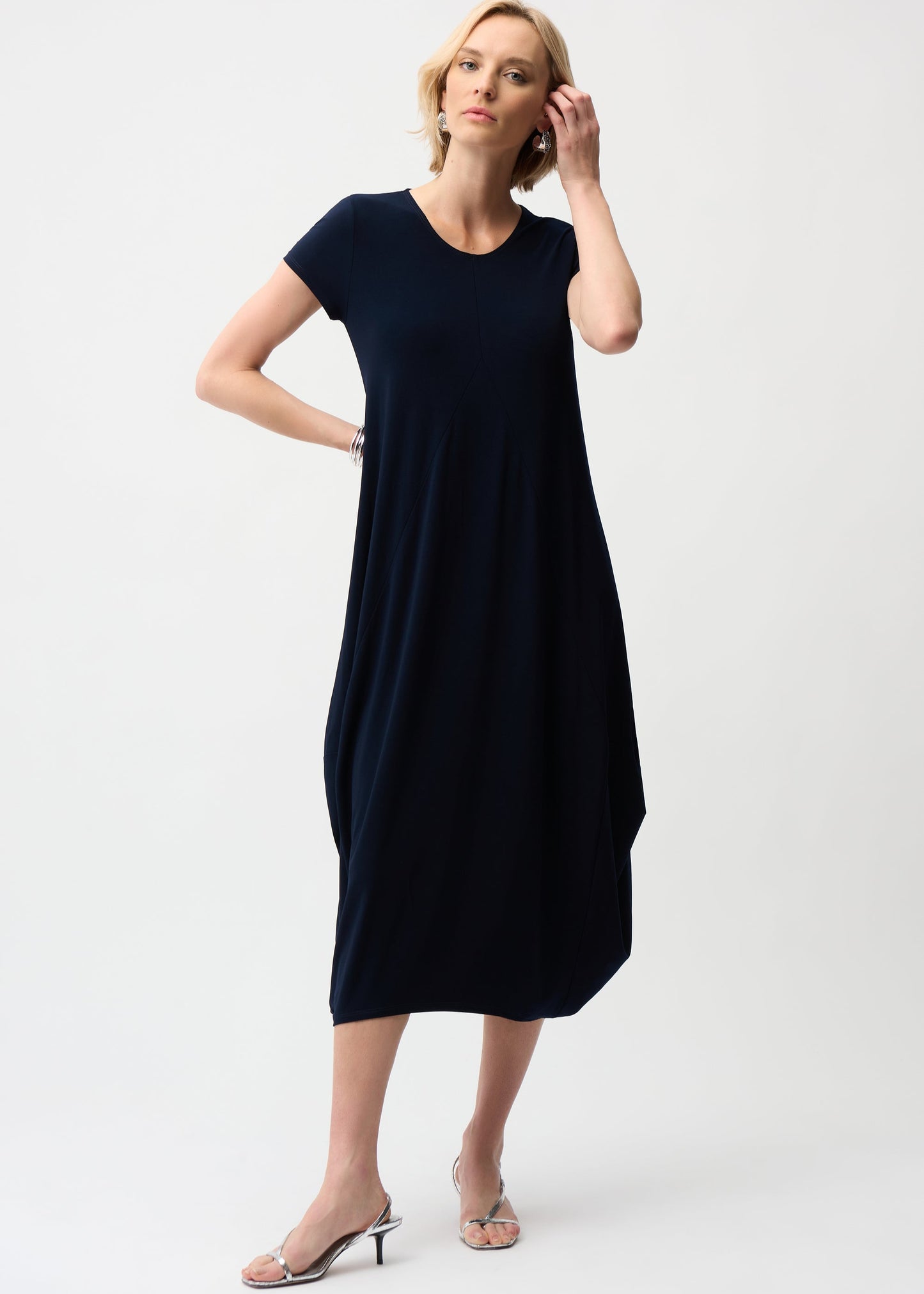 Joseph Ribkoff - Silky Knit Cocoon Dress With Scoop Neckline