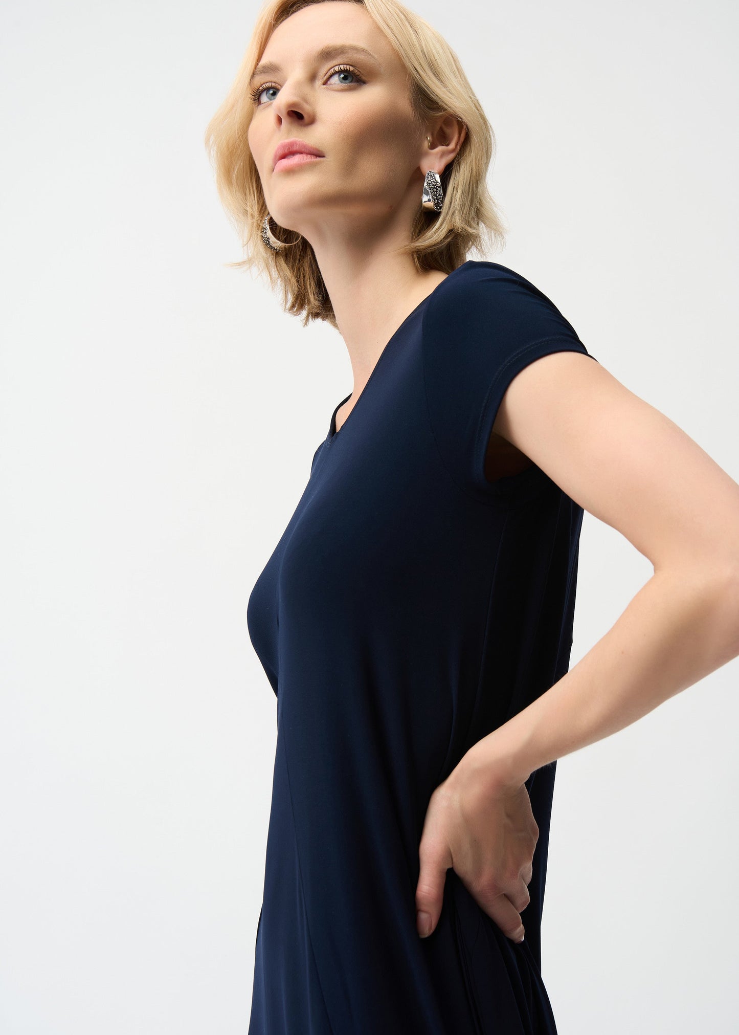 Joseph Ribkoff - Silky Knit Cocoon Dress With Scoop Neckline