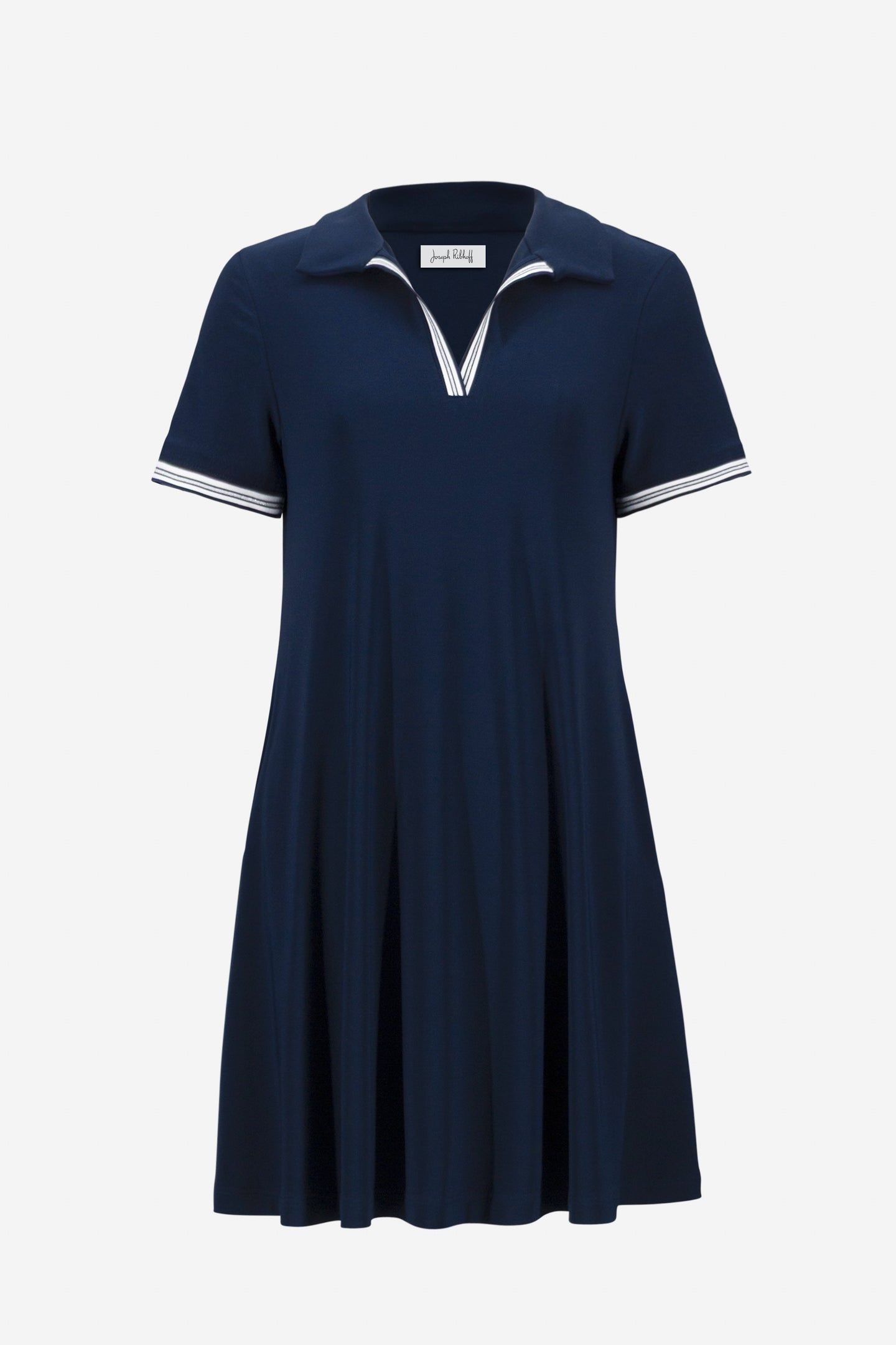 Joseph Ribkoff - Silky Knit Trapeze Dress With Polo Collar